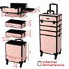 BYOOTIQUE 4in1 Makeup Trolley on Wheels Esthetician Rolling Case Hair tool Travel Bag Lash Storage Barber Tool Box for Nail Bar Beauty Salon Cosmetologist Manicurist Hairstylist,CoyoteButtes Dusk view 2