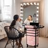 BYOOTIQUE 4in1 Makeup Trolley on Wheels Esthetician Rolling Case Hair tool Travel Bag Lash Storage Barber Tool Box for Nail Bar Beauty Salon Cosmetologist Manicurist Hairstylist,CoyoteButtes Dusk view 4