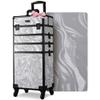 BYOOTIQUE Rolling Makeup Cart on Wheels Hairdressing Brush Bags Hair Tool Travel Suitcase For Nail Bar Studio Beautician Hairstylist Barbershop,CoyoteButtes Graystone view 1