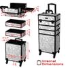 BYOOTIQUE Rolling Makeup Cart on Wheels Hairdressing Brush Bags Hair Tool Travel Suitcase For Nail Bar Studio Beautician Hairstylist Barbershop,CoyoteButtes Graystone view 2
