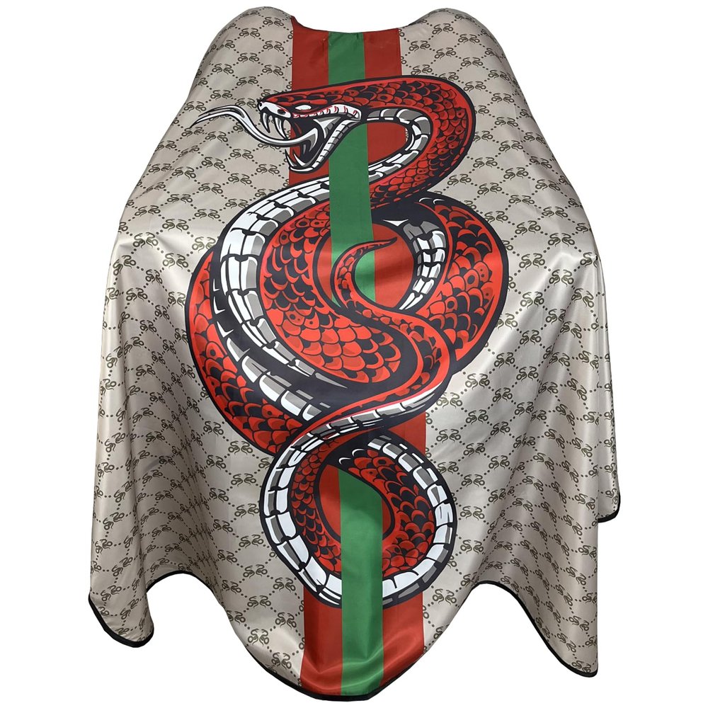CapeshionPro Barber Capes Hair Cutting Capes Salon Stylist Capes with Snaps Waterproof Professional Large Barber Hairdresser Gown Cape- 63 56(SNAKE)
