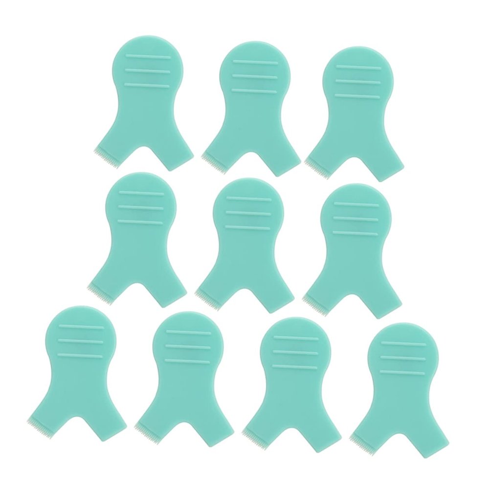 HAPINARY 10pcs Y-Shaped Eyelash Brush for Lash Perm and Lift Eyelash Perming Curler with Soft Bristles for All Eye Shapes Green Color Easy to Carry and Use