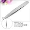 Mikinona Nasal Hair Trimmer for Men Women Round Head Stainless Steel Tweezer Hair Removal Clipper Portable view 2