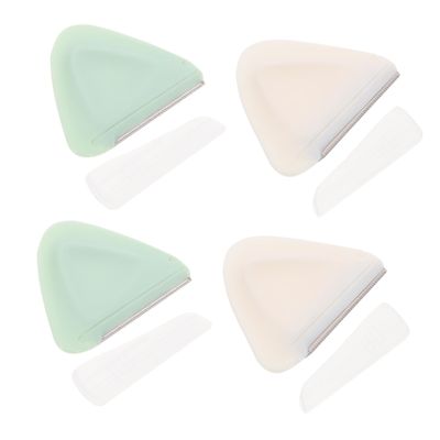 NOLITOY 4pcs Eyebrow Razors Face Hair Remover for Painless Trimming Protective Mesh Design for Sensitive Skin for Beginners White Green