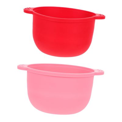 NOLITOY 4pcs Wax Warmer Pot Silicone Bowl Capacity for Face Body Hair Removal Random Color