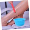NOLITOY 4pcs Wax Warmer Pot Silicone Bowl Capacity for Face Body Hair Removal Random Color view 4