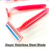 Body Hair Removal Tool for Leg arm Underarm Hotel Beauty Pink 2 Layer Stainless Steel Blad Shaver with Soap Bar Pack of 10 view 2