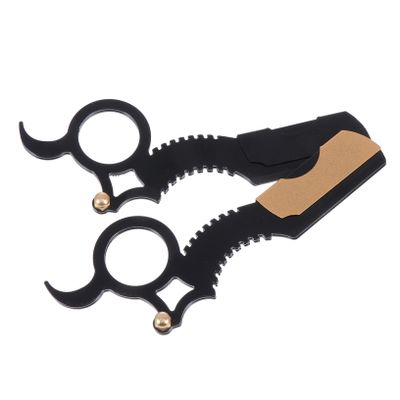 TOVINANNA 2pcs Manual Shaving Razors Durable Stainless Steel Beard Shavers for Men Vintage Style Compact Travel-friendly Black