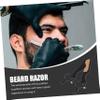 TOVINANNA 2pcs Manual Shaving Razors Durable Stainless Steel Beard Shavers for Men Vintage Style Compact Travel-friendly Black view 2
