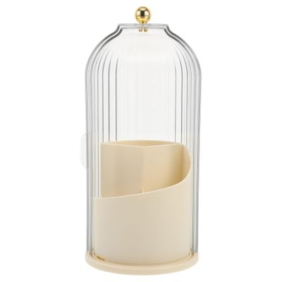 FOMIYES Rotating Birdcage Cosmetic Organizer Lid Compartment Storage for Vanity and Bathroom Stylish Makeup Brush Holder for Easy Access and Display