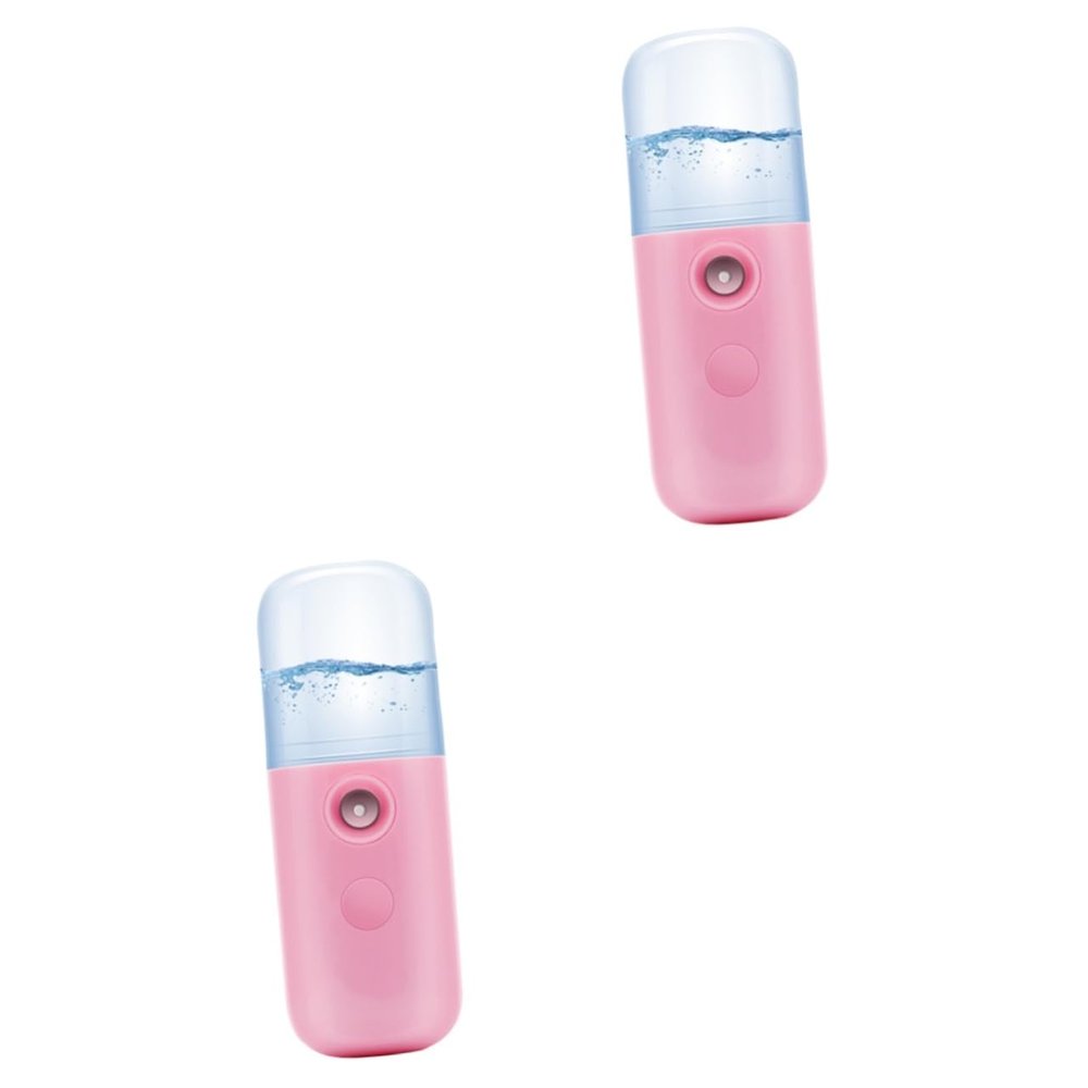 Beatifufu 2pcs USB Charging Nano Mist Facial Steamer Handheld Spray Device for Hydration Skincare Portable Non- Grip