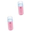 Beatifufu 2pcs USB Charging Nano Mist Facial Steamer Handheld Spray Device for Hydration Skincare Portable Non- Grip view 1