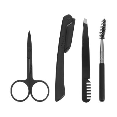 Didiseaon Eyebrow Grooming Kit Stainless Steel Eyebrow Scissors Razor Tweezers Brush for Professional and Home Use for All Skin Types