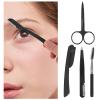Didiseaon Eyebrow Grooming Kit Stainless Steel Eyebrow Scissors Razor Tweezers Brush for Professional and Home Use for All Skin Types view 2