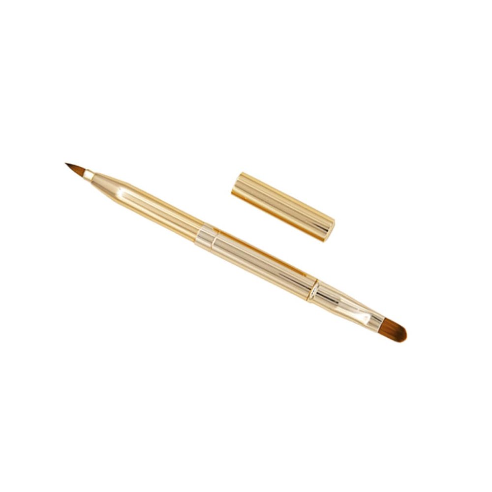 Baluue Double-ended Lip Brush Retractable Makeup Brush for Easy Lip Application for Women and Girls Gold