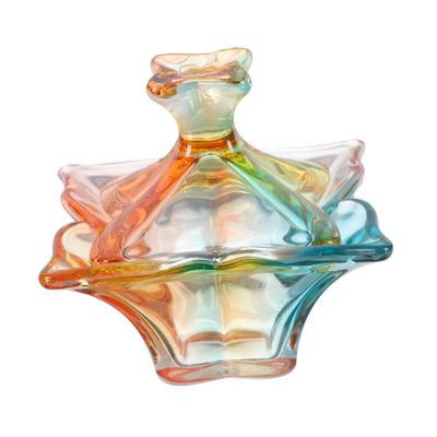 Glass Nail Art Liquid Container with Lid, Spill Resistant Mixing Cup