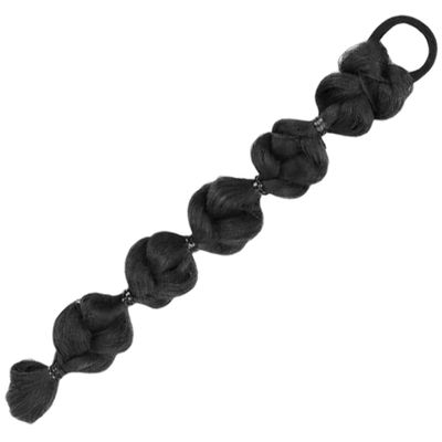 WOONEKY Braid Ponytail Extension for Women Natural Black Synthetic Hairpiece Lightweight and Easy to Use Glamorous Braided Hair Style for Quick