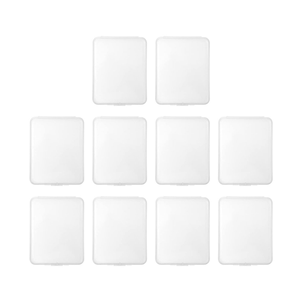 Baluue 10pcs Facial Wash Puff Storage Box Makeup Sponge Holder Small Plastic Case Dustproof Lid Compact Design for Earrings