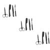 Didiseaon 3sets Stainless Steel Eyebrow Care Kit Tweezers Razor Scissors Brush Travel for Men Women view 1