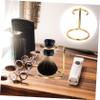 NOLITOY Shaving Brush Stand Metal Rack for Razor Holder Organizer Gold Metal Bathroom Storage for Shaving Tools Efficient Air Drying for Extended Life view 2