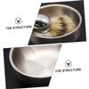 TOVINANNA 2pcs Shaving Brush Set with Soap Bowl Ergonomic Design for Dense Foaming Durable Nylon Hair Brush and Silver Shaving Mug Men view 2