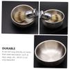 TOVINANNA 2pcs Shaving Brush Set with Soap Bowl Ergonomic Design for Dense Foaming Durable Nylon Hair Brush and Silver Shaving Mug Men view 3