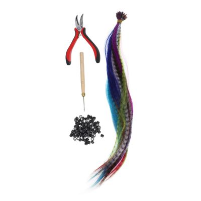 Baluue 50pcs Synthetic Hair Extensions Kit with Crochet Hook Plier Hair for Hairstyles for Adding Unique Styles and Charm