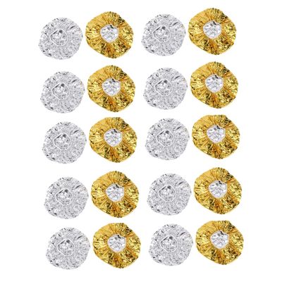 Baluue 20pcs Aluminum Foil Hair Styling Caps for Salon Home Use Elastic Shower Hoods for Hair Dyeing Heat Treatment Colors for Deep Conditioning