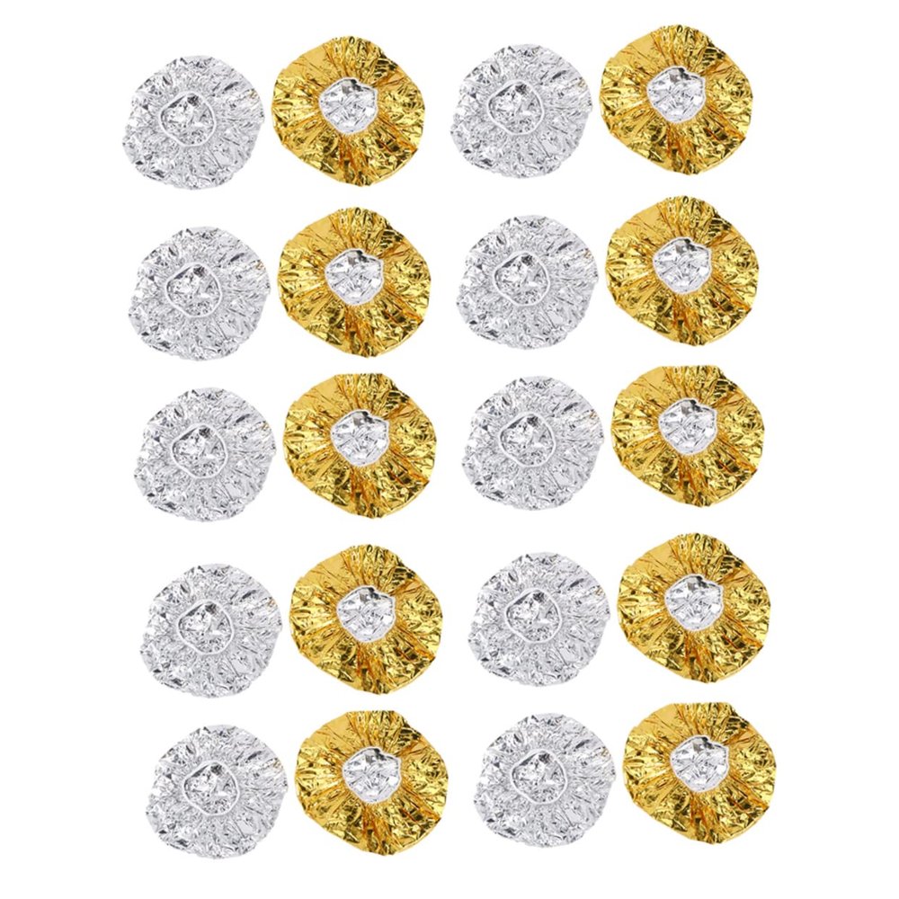 Baluue 20pcs Aluminum Foil Hair Styling Caps for Salon Home Use Elastic Shower Hoods for Hair Dyeing Heat Treatment Colors for Deep Conditioning