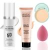 2PCS Color Changing Liquid Foundation Makeup,Flawless Full Coverage Foundation with Makeup Brush and Sponge,Non-greasy Long Lasting Moisturizing SPF50 PA+++ Face Sunscreen for Women(B) view 1