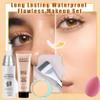 2PCS Color Changing Liquid Foundation Makeup,Flawless Full Coverage Foundation with Makeup Brush and Sponge,Non-greasy Long Lasting Moisturizing SPF50 PA+++ Face Sunscreen for Women(B) view 2