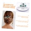 TOVINANNA Bride Rhinestone Side Comb Bridal Hair Accessory Green Wedding Hair Piece view 4