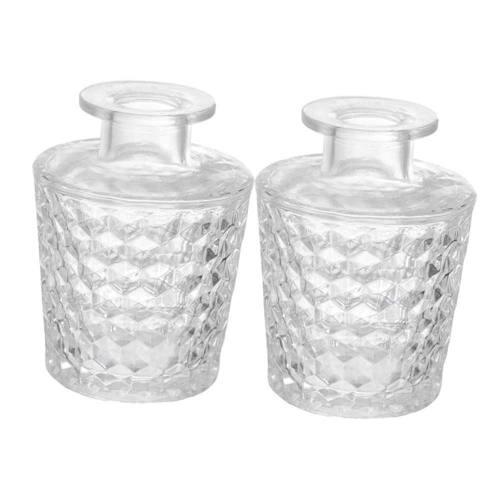 2Pcs 100ml Glass Diffuser Jar Bottles, Lightweight Refillable Portable