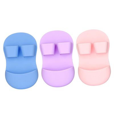VINTORKY 3pcs Silicone Facial Cleansing Brush Gentle Exfoliating Face Wash Scrubber for Deep Cleaning Multi-functional Makeup Remover Soft for Sensitive Skin Pink Purple Blue