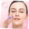 VINTORKY 3pcs Silicone Facial Cleansing Brush Gentle Exfoliating Face Wash Scrubber for Deep Cleaning Multi-functional Makeup Remover Soft for Sensitive Skin Pink Purple Blue view 2