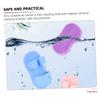 VINTORKY 3pcs Silicone Facial Cleansing Brush Gentle Exfoliating Face Wash Scrubber for Deep Cleaning Multi-functional Makeup Remover Soft for Sensitive Skin Pink Purple Blue view 3
