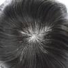 Hair Wonders Hair Piece for Men Fine Mono Hair Replacement System for Men Poly Skin Around Mens Toupee Real Human Hair Mens Hairpieces 8X10#1B10#1B Off Black+10% Grey view 4