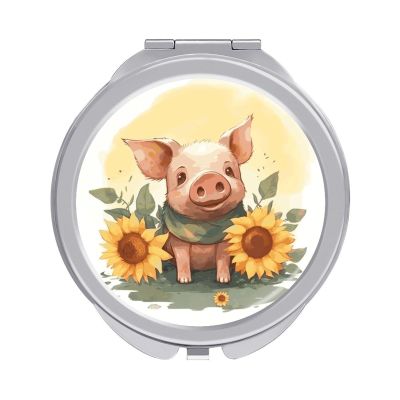 NWTRJ Travel Makeup Mirror Portable Folding Cosmetic Compact Mirror Smiling_79746673 Mini Pocket Mirror for Purses with 2 X 1x Magnification