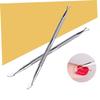 HAPINARY 2pcs Stainless Steel Cuticle Pusher Nail Cleaner Tool for Manicure and Pedicure Durable Double-end Design for Cuticle Removal and Nail Care view 2