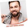 SOESFOUFU 1set Stainless Steel Beard Care Scissors and Comb Kit Storage Pouch for Men Grooming and Trimming Barber Shop view 4