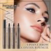 3Pcs Eyebrow Tattoo Pen,Waterproof 4 Point Eyebrow Makeup Pencil,Microblading Eye Brow Pencils for Women,Lasting Smudge-proof Highly Pigmented Brow Pen with 24Pcs Eyebrow Stencils(Grey) view 2