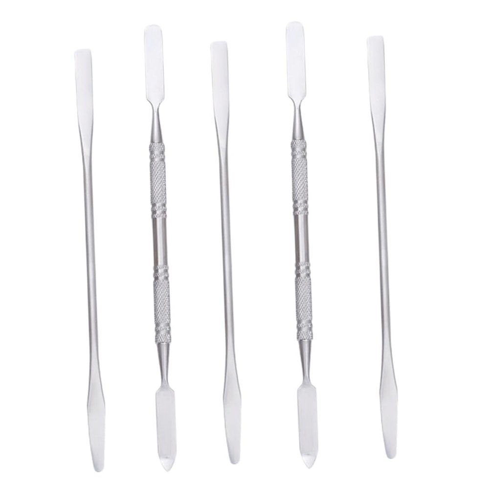 FOMIYES 5pcs Stainless Steel Mixing Rods Dual-ended Makeup Spatulas for Nail Art Foundation Blush Eye Shadow Mixing Stirring Tools for Custom Blending