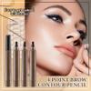 3Pcs Eyebrow Tattoo Pen,Waterproof 4 Point Eyebrow Makeup Pencil,Microblading Eye Brow Pencils for Women,Lasting Smudge-proof Highly Pigmented Brow Pen with 24Pcs Eyebrow Stencils(Dark Brown) view 2