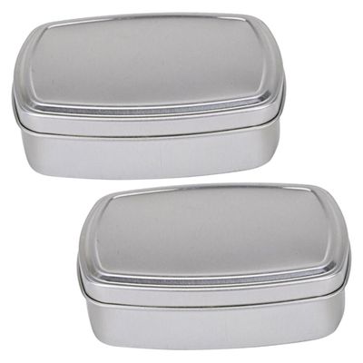 BUGUUYO 2pcs Aluminum Soap Cases Lightweight Airtight Makeup Boxes for Travel and Home Multi-Function Storage for Soap and Earphones Household Supply