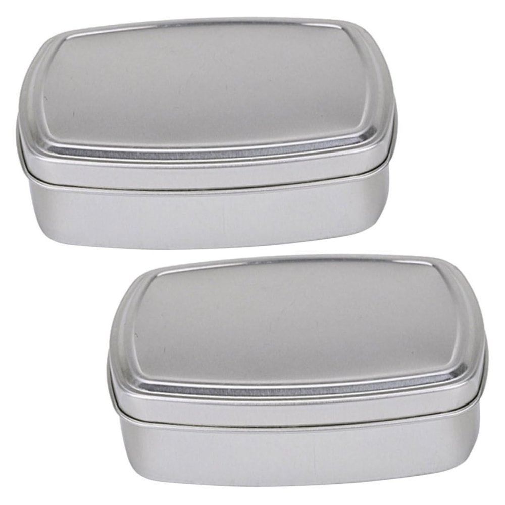 BUGUUYO 2pcs Aluminum Soap Cases Lightweight Airtight Makeup Boxes for Travel and Home Multi-Function Storage for Soap and Earphones Household Supply