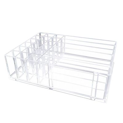 PAMINGONO Transparent Makeup Organizer Display Case for Lipstick and Eyeshadow Sturdy Cosmetic Storage Rack for Vanity Dresser Store with Ample Room for Brushes and Makeup Tools