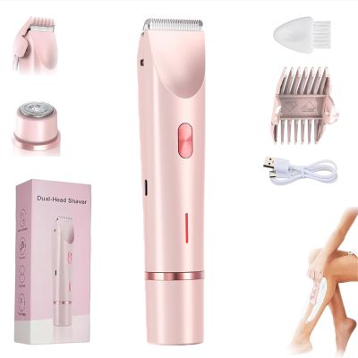 Dual-Head Shaver Women,2 in 1 Women Electric Shaver Dual-Head, Intimate Razor Womens, Ipx7 Waterproof Rechargeable, for Armpit, Legs, Arms (1)