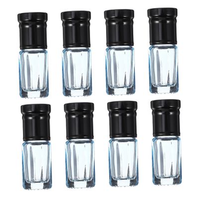 SKISUNO 8pcs 3ml Essential Oil Glass Roller Bottles Travel Perfume Squeeze Bottles Reusable