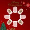 CEWEWP Christmas Press on Nails Short Square White French Tips Glue on Christmas Tree False Nails Full Cover Glossy Artificial Acrylic Stick on for Women 24Pcs view 3