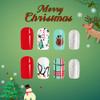 Christmas Press on Nails Short Square Fake Nails Cute Elk Christmas Tree Full Cover Acrylic Nails False Nails with Red with Green Grid Designs Winter Xmas Nail Art for Women Girls Manicure Tips 24Pcs view 3